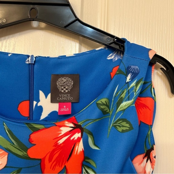 Vince Camuto Blue Floral Mini Dress Size 6 - Picture 5 of 7